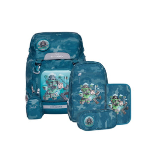 Beckmann | Schulrucksack-Set Classic 6-teilig - Jungle Game - Racher