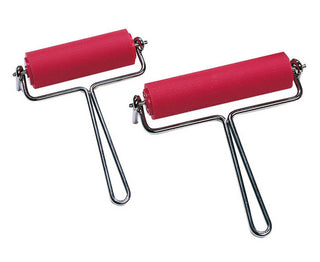 ABIG | Farbwalze mit roter Gummiwalze & Auflagestütze, wasser- und ölfest - Racher