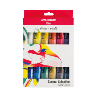 Amsterdam | Acrylic – Acrylfarben Set 12 × 20 ml, hochpigmentiert & lichtecht - Racher