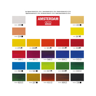 Amsterdam | Acrylic Acrylfarben Set 24 × 20 ml, hochpigmentiert & lichtecht - Racher
