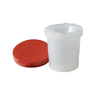 Creall | Farbbecher mit Deckel & Umfallschutz Einzeln oder 6er-Set, transparent, kippsicher für Aquarell & Tempera - Racher