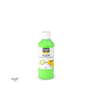 Creall | Fluor Plakatfarbe Fluoreszierend 250ml Wasserbasiert, neon-leuchtstark, hohe Deckkraft, misch- & wasserverdünnbar - Racher