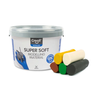 Creall | Modelling Super Soft Knete - Farbset Safari Superweiche, lufttrocknende Modellierknete - Racher