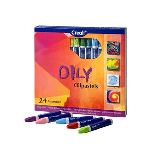 Creall | Oily Ölpastellfarben 24-Set Weiche Künstlerkreiden Mischbar & deckend - Racher