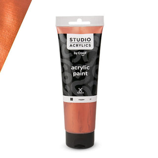 Creall | Studio Acrylics Acrylfarbe 120ml Tube Wasserbasiert, schnell trocknend, Wasserfest, Mischbar - Racher