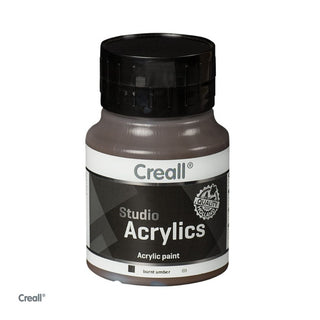Creall | Studio Acrylics Acrylfarbe 500ml Flasche Wasserbasiert, schnell trocknend, Wasserfest & Mischbar - Racher