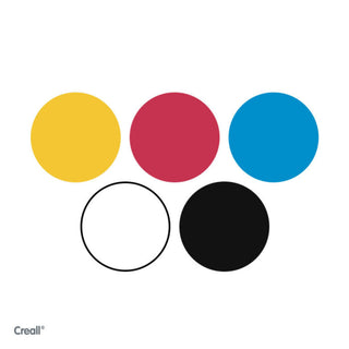 Creall | Studio Acrylics Grundfarben Set Acrylfarbe 5 x 120ml Tuben Wasserbasiert, schnell trocknend, Wasserfest, Mischbar - Racher