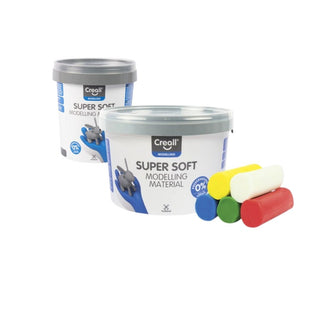 Creall | Modelling Super Soft Superweiche Knete (Bunt) Knetmasse Glutenfrei & Wiederverwendbar, trocknet nicht aus