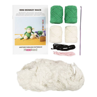 Creativ Company | Amigurumi Affe Häkelset DIY Baumwolle grün creme - Racher