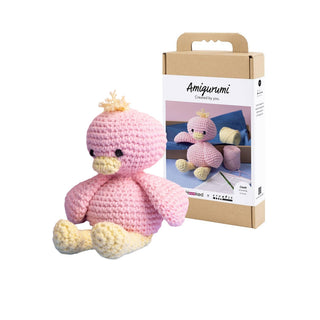 Creativ Company | Amigurumi Entchen Häkelset DIY Baumwolle hellpink hellgelb - Racher
