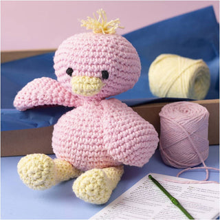 Creativ Company | Amigurumi Entchen Häkelset DIY Baumwolle hellpink hellgelb - Racher
