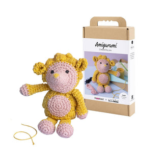 Creativ Company | Amigurumi Igel Häkelset DIY Baumwolle hellrosa warmgelb - Racher
