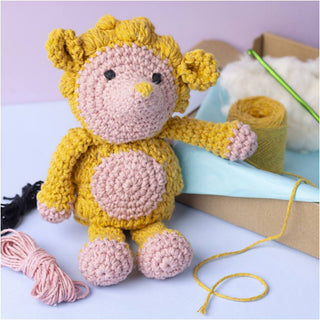 Creativ Company | Amigurumi Igel Häkelset DIY Baumwolle hellrosa warmgelb - Racher