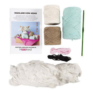 Creativ Company | Amigurumi Kuh Häkelset DIY Baumwolle beige mint - Racher