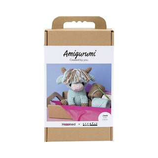 Creativ Company | Amigurumi Kuh Häkelset DIY Baumwolle beige mint - Racher