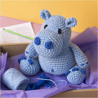 Creativ Company | Amigurumi Nielpferd Häkelset DIY Baumwolle blau hellblau - Racher