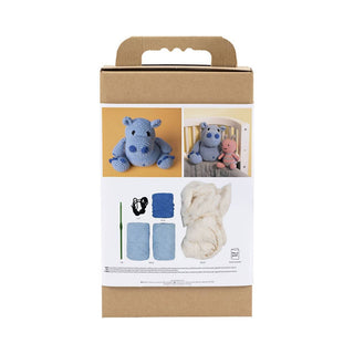 Creativ Company | Amigurumi Nielpferd Häkelset DIY Baumwolle blau hellblau - Racher