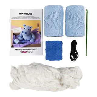 Creativ Company | Amigurumi Nielpferd Häkelset DIY Baumwolle blau hellblau - Racher