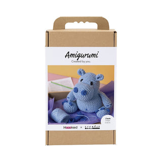 Creativ Company | Amigurumi Nielpferd Häkelset DIY Baumwolle blau hellblau - Racher