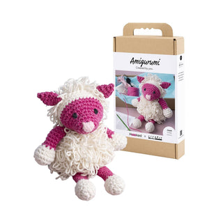 Creativ Company | Amigurumi Schaf Häkelset DIY Baumwolle pink creme - Racher