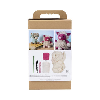 Creativ Company | Amigurumi Schaf Häkelset DIY Baumwolle pink creme - Racher