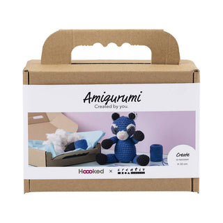 Creativ Company | Amigurumi Waschbär Häkelset DIY Baumwolle schwarz blauSchritt-für-Schritt-Anleitung für ein sicheres Erfolgserlebnis - Racher