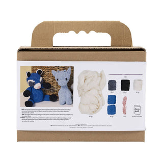 Creativ Company | Amigurumi Waschbär Häkelset DIY Baumwolle schwarz blauSchritt-für-Schritt-Anleitung für ein sicheres Erfolgserlebnis - Racher