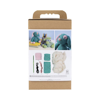 Creativ Company | Amigurumi Welpe Häkelset DIY Baumwolle pastellpink dunkeltürkis - Racher