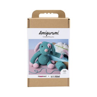 Creativ Company | Amigurumi Welpe Häkelset DIY Baumwolle pastellpink dunkeltürkis - Racher