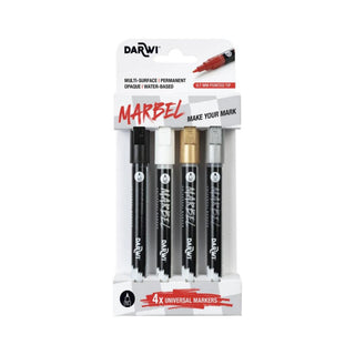 Darwi | Marbel Marker Acrylmarker 4er Set Basic-Sortiment 0.7mm - Racher
