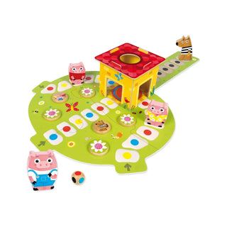 Goula | Drei kleine Schweinchen Familienspiel ab 2 Jahren, 1-4 Spieler - Racher