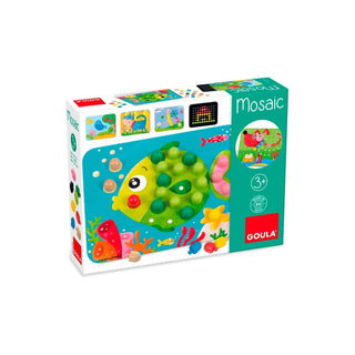 Goula | Mosaik Steckspiel Tiere aus Holz - 5 Tiermotive Vorlagen für kreatives Legen und Spielen - Racher