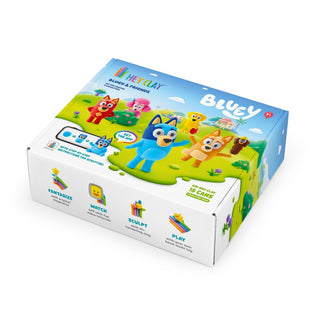 Hey Clay | Knetmasse Bluey & Freunde 15 Dosen Selbsttrocknende Knete - Racher