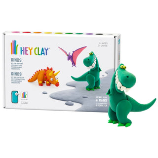 Hey Clay | Knetmasse Dinos 6 Dosen Selbsttrocknende Knete - Racher