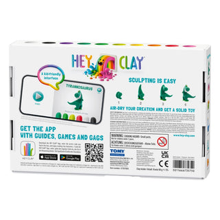 Hey Clay | Knetmasse Dinos 6 Dosen Selbsttrocknende Knete - Racher