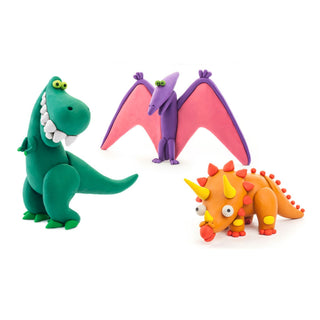 Hey Clay | Knetmasse Dinos 6 Dosen Selbsttrocknende Knete - Racher