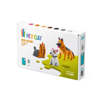 Hey Clay | Knetmasse Hunde 6 Dosen Selbsttrocknende Knete - Racher