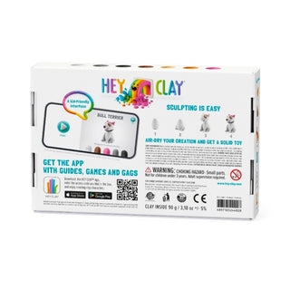 Hey Clay | Knetmasse Hunde 6 Dosen Selbsttrocknende Knete - Racher