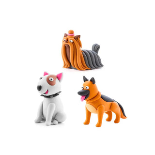 Hey Clay | Knetmasse Hunde 6 Dosen Selbsttrocknende Knete - Racher