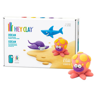 Hey Clay | Knetmasse Ozean 6 Dosen Selbsttrocknende Knete - Racher