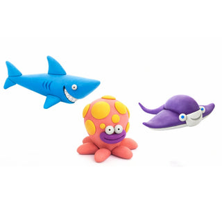 Hey Clay | Knetmasse Ozean 6 Dosen Selbsttrocknende Knete - Racher