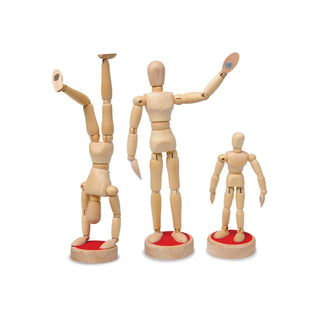 Honsell | Magnet Modellpuppe Holz-Zeichenpuppe 12 cm beweglich mit Magnetfuss - Racher