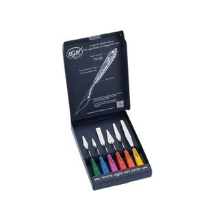 Honsell | Malmesser 6er Set mit farbigen Griffen ein flexibles Künstler-Malmesser Set - Racher