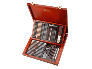 KOH-I-NOOR | Gioconda Art Künstlerset Holzkoffer 2 Etagen, 54er-Set - Racher