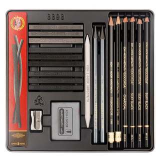 KOH-I-NOOR | Gioconda Art Künstlerset Kohle&Graphit Metalletui 23er-Set - Racher