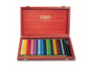 KOH-I-NOOR | Mondeluz Aquarellfarben Set 36 Stifte Holzkoffer - Racher