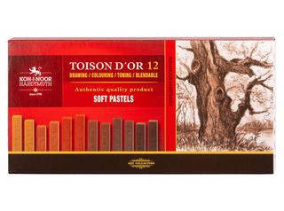 KOH-I-NOOR | Toison d'Or Soft-Pastellkreide Eckig Brauntöne 12er-Set - Racher