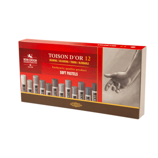 KOH-I-NOOR | Toison d'Or Soft-Pastellkreide Grautöne 12er-Set - Racher
