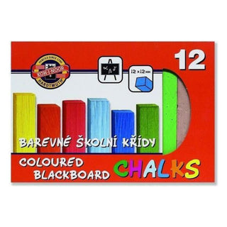 KOH-I-NOOR | Wandtafelkreide Kreideset 12 Stück staubarm & bruchsicher für Schule & Haushalt - Racher