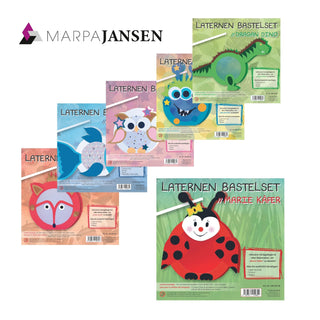 Marpa Jansen | Laternen Bastelset mit Anleitung, Laternenrohling aus Fotokarton 300g/m2 - Racher